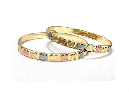 3 Tone Plated | Diamond Cut Bangles